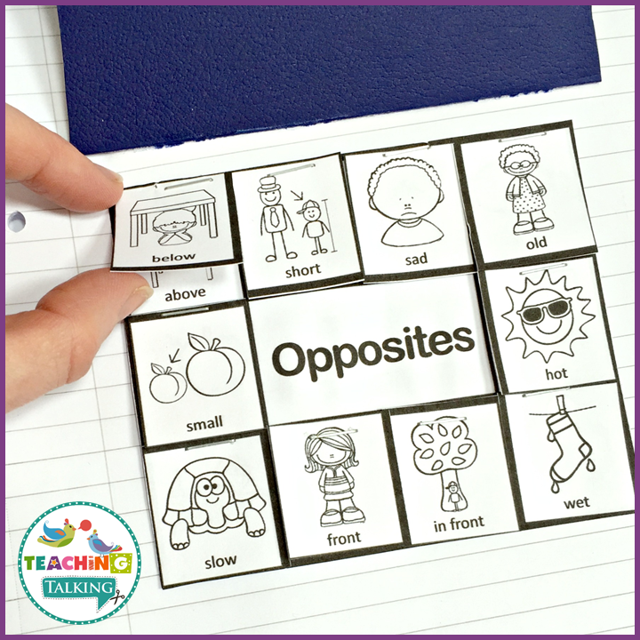 Preschool Notebooks Targets – Language – Opposites