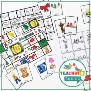 Christmas Rhyming Pairs Board Game